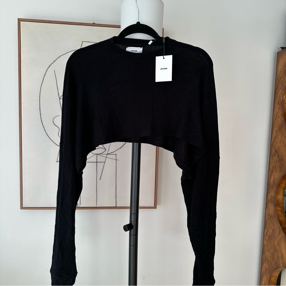 NWT Joah Brown Slouchy Crop Top OS